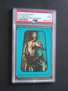 1983 Star Wars, Sy Nootles, Return of the Jedi-Sticker, blau, Karte # 14, PSA-9 - Bild 1 von 4