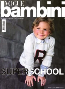 Vogue Bambini Magazine September October 2008 children Italian SUPER SCHOOL - Picture 1 of 3