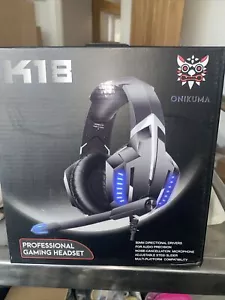 Onikuma K19 Gaming Headset (Black) (PC) UK SELLER - Picture 1 of 5