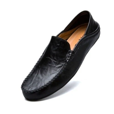 Loafers Mens Premium Genuine Leather Shoes Fashion Slip On Driving Shoes Casual - Image 1 of 4