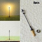 Set of 8 Vintage OO Scale LED Street Lights for Model Railway Path Lamp Post