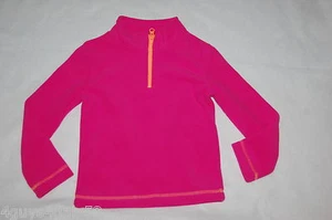 Girls L/S Sweatshirt PINK FLEECE PULLOVER High Neck w/ Orange Zipper XS S M L XL - Picture 1 of 1
