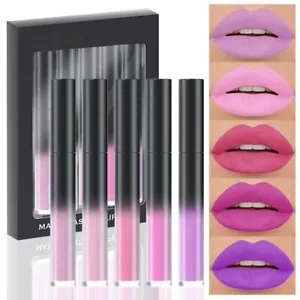 evpct 5 Piezas Lápiz Labial Líquido Mate Lavanda Bebé Rosa Rojo Violeta Ciruela Púrpura - Imagen 1 de 6