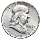 Choice Unc 1959 P Franklin demi-dollar gemme BU du rouleau original *0321