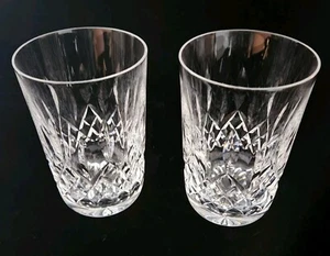 2 Waterford Crystal Lismore 10 ounce Tumblers Highball Water Rounded Flat Bottom - Picture 1 of 6