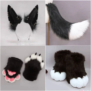 Artificial Fur Animal Ears Headband Fox Head Ears Plush Tail Headband Cosplay - Picture 1 of 15