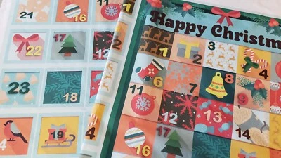 Retro Mood Christmas Advent Calendar DIY fabric panel Cotton Fabric Christmas - Image 1 of 4