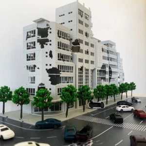 Diorama 1/100 War Destroyed Building Model Railway Ruins Scene Display Model Toy - Picture 1 of 26