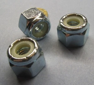 Grade 2 Hex Lock Nut, Zinc RH, 3/8"-16 x 11/16" W x 35/64" H, 50 Pc - Picture 1 of 11