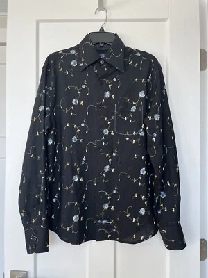 Camisa ENGLISH LAUNDRY Para Hombres Talla S Negra Floral Manga Larga Camisa Abotonada Usada en Excelente Condición Foto 1 de 4