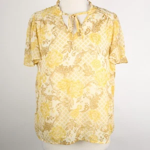Joie Womens Medium Paisley Floral Flutter Sleeve Blouse Top - Picture 1 of 6