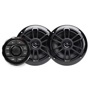 MB QUART GMR1.5S2B Marine Gauge Receiver w/ Bluetooth+(2) Black 6.5" Speakers - Picture 1 of 11