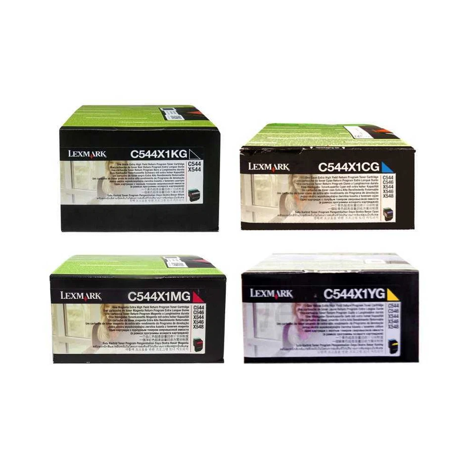 Lexmark Toner Set C544X1KG, C544X1CG, C544X1MG, C544X1YG, 4 Farben, OVP - Bild 1 von 1