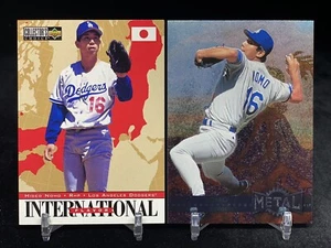 HIDEO NOMO 1995 UPPER DECK INSERT & 1996 FLEER METAL UNIVERSE BASE LOT /DODGERS - Picture 1 of 2