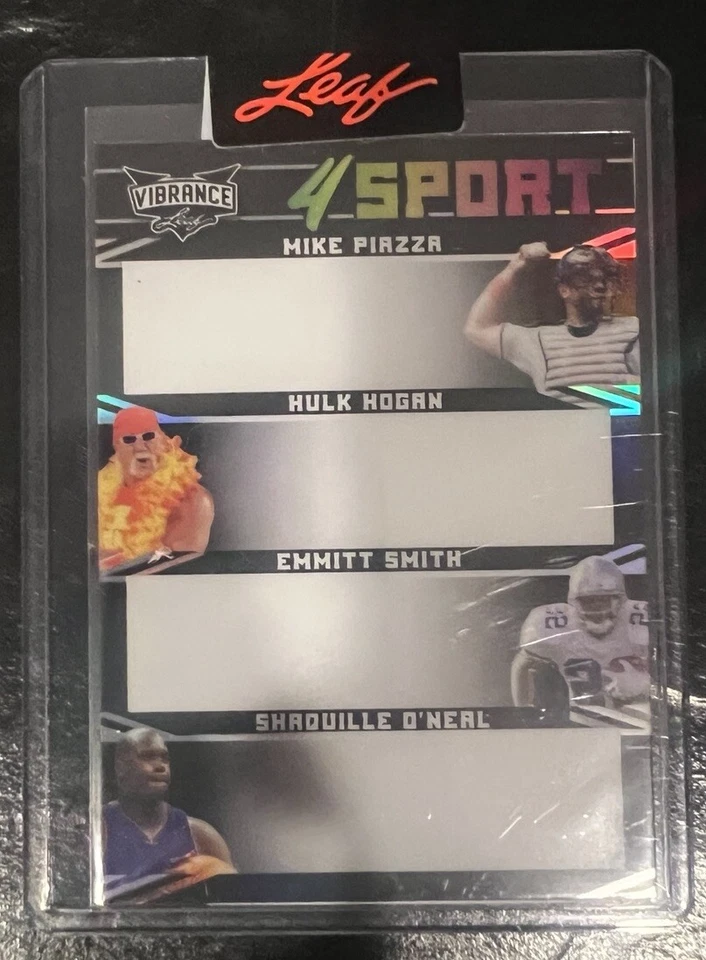 2023 Leaf Vibrance Hulk Hogan、Emmitt Smith、Shaq O'Neal 和 Piazza Proof #'d 1/1 — 第 1/1 张图片