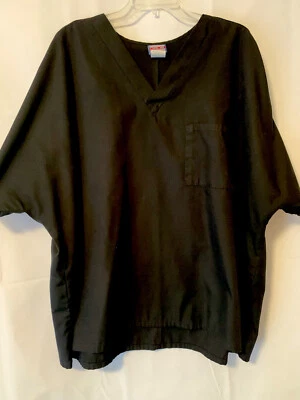 Cherokee style 4777 Unisex V-Neck 1-Pocket Solid Scrub Top Black Size 3X - Image 1 of 3