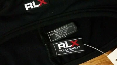 男式 Polo Sport RLX Ralph Lauren 黑色涤纶滑雪头带帽子复古罕见 — 第 1/4 张图片