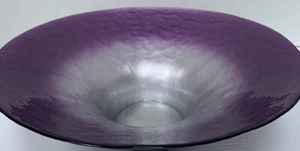 Portmeirion DUSK Pearlescent 13" Large Flared Bowl Aubergine SilverGood Conditio - Picture 1 of 5