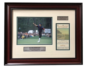 Payne Stewart Framed Authentic 1999 U.S. Open Ticket Collage COA Golf PGA US - Foto 1 di 4