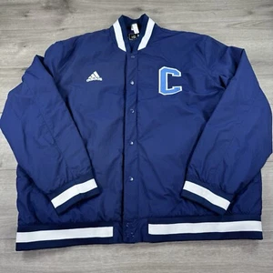 Adidas Baseball Coaches Dugout Jacket Size Large Blue/White Long Sleeve Varsity - Picture 1 of 10