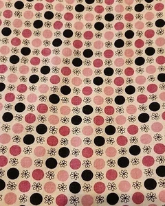Vintage 40er Jahre rosa schwarze Punkte Blumen Futtersack Stoffbeutel Futtersack Material 35 x 43 - Bild 1 von 10