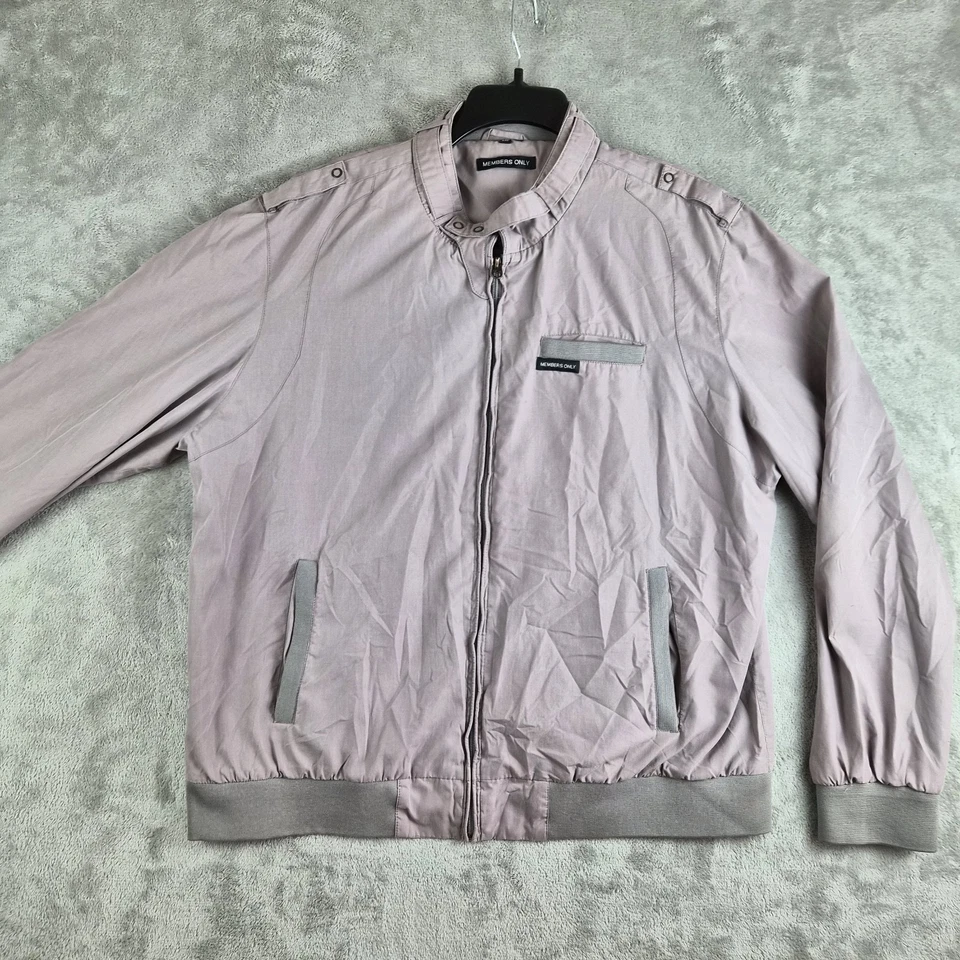 Chaqueta de bombardero vintage solo para miembros para hombre 2XL color topo cuello alto cremallera completa años 80 90 Foto 1 de 4