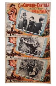 Captain of Castile Tyrone Power Jean Peters 1947 Set 3 Mexican Lobby Cards - Bild 1 von 7