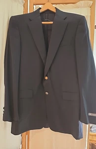 VTG  Hickey Freeman Saxs Fifth Ave Black Wool Cashmere Blazer Metal  Buttons 40R - Picture 1 of 8