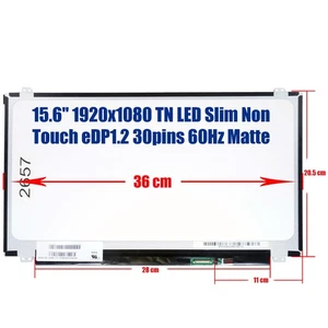Neu Laptop Bildschirm N156HGE-EBB REV.C1 733684-001 N156HGE-EA2 REV.C2 824516-001 - Bild 1 von 8