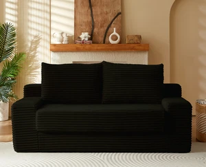 Modern Loveseat Sofa Comfy Deep Seat Sofa Bed Corduroy Couch for Living Room - Picture 1 of 5