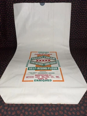 VINTAGE VALLEY CREAM ENRICHED SELF-RISING FLOUR PURDY VA 25 LB PAPER BAG~NOS - Image 1 of 4