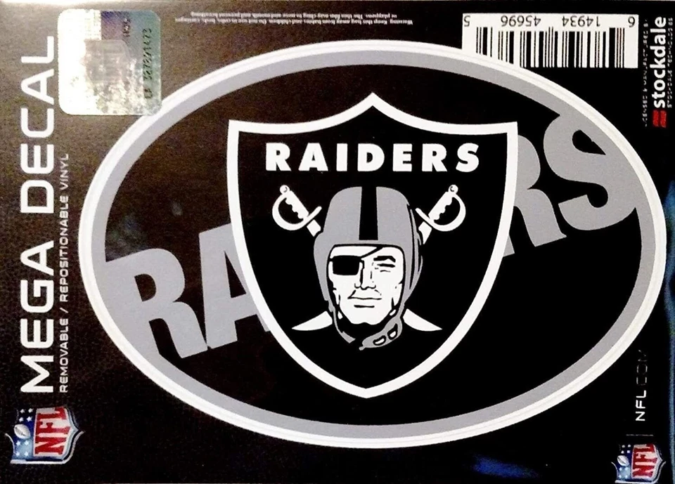 Las Vegas Raiders 5x7 Ovalado MEGA Logo Diseño Calcomanía Vinilo Plano Reutilizable... Foto 1 de 1