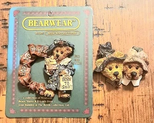 Boyd's Bears and Friends Pins x2 Born to Shop/Thanksgiving Pilgrims by Bearwear - Picture 1 of 4