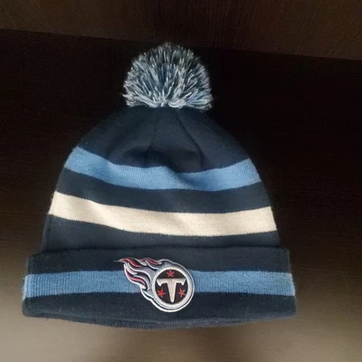 New Era Tennessee Titans NFL PUÑO TEJIDO POM GORRO GORRA rayas borrosas bonito regalo Foto 1 de 4