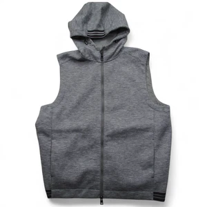 Michael Kors Vest Mens XL Gray Hooded Sleeveless Full Zip Athletic Layer Jacket - Picture 1 of 7