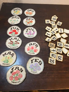 Girl Scout or Campfire Home Made Patch Lot, Flowers, Numbers, Older - Picture 1 of 6