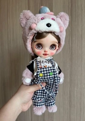 Ropa para muñeca Blythe -- Lindo conjunto de disfraces y trajes temáticos de oso (raro) Foto 1 de 4