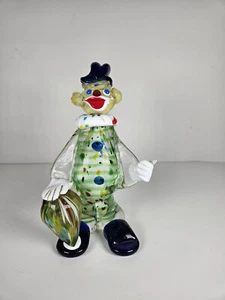 Figura grande de colección de vidrio artístico de Murano escultura de payaso bufón 9" de alto - Imagen 1 de 7