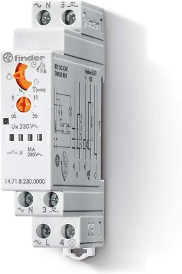 Temporizzatore Luce Scale 3 Funzioni 16A per impianti 3/4 fili TIPO 14.71 Finder