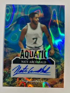2025 LEAF SIGNATURE SERIES NATE ARCHIBALD AUTO AQUATIC PRIZM #1/1 BOSTON CELTICS - Picture 1 of 2
