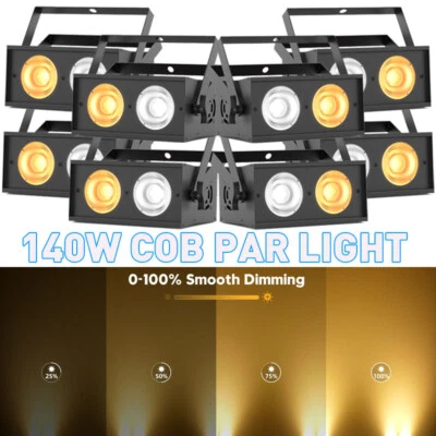 140W COB LED Par Light DMX Stage DJ Audience Blinder Light Warm Cool White - Image 1 of 4