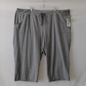 NWT Athletic Works Women's Medium Gray Heather Core Knit Capri Pants Size 4X - Picture 1 of 9