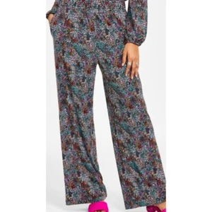 Bar III Women’s Printed High Rise Wide Leg Pull on Pants Multicolor Size PM NWT - Picture 1 of 3