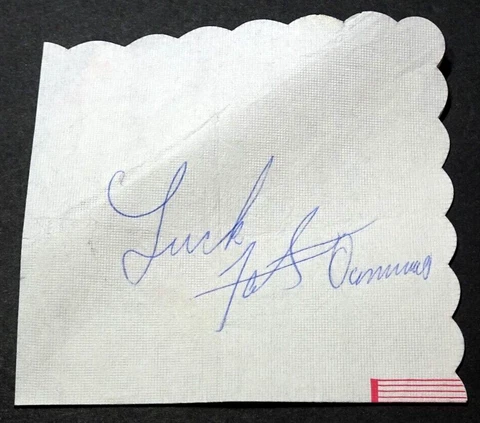 Original Vintage SIGNED FATS DOMINO FLAMINGO Hotel Napkin LAS VEGAS Casino Cover