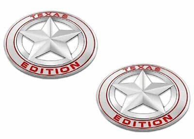 DOS-CROMO/ROJO Edición Texas 3" Emblemas Insignia Palo Universal PARA Tundra Tacoma Foto 1 de 4