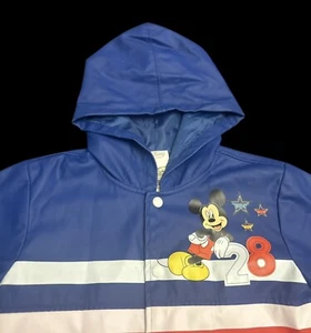 Disney Store Mickey Mouse 28 Kids 5T Raincoat Red White Blue Has Wear Read - Picture 1 of 23