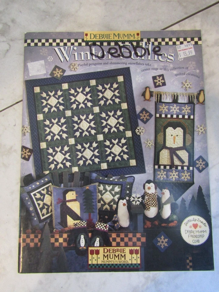 WINTER FOLLIES by Debbie Mumm Quilt Instruction & Pattern Book Penguins Snowflak - Image 1 of 1