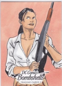 2018 Cryptozoic DC Bombshells 2 Sketch Card Renee Montoya by Carlos Furuzono - Picture 1 of 2