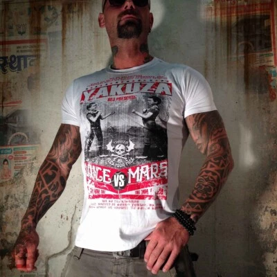 Yakuza T-Shirt Herren Shirt Tshirt TSB412 Farbe Weiß - Bild 1 von 4