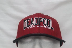 Marvel Deadpool Merc with a Mouth Red Black Cap Hat Embroidered NWT Snapback - Picture 1 of 10